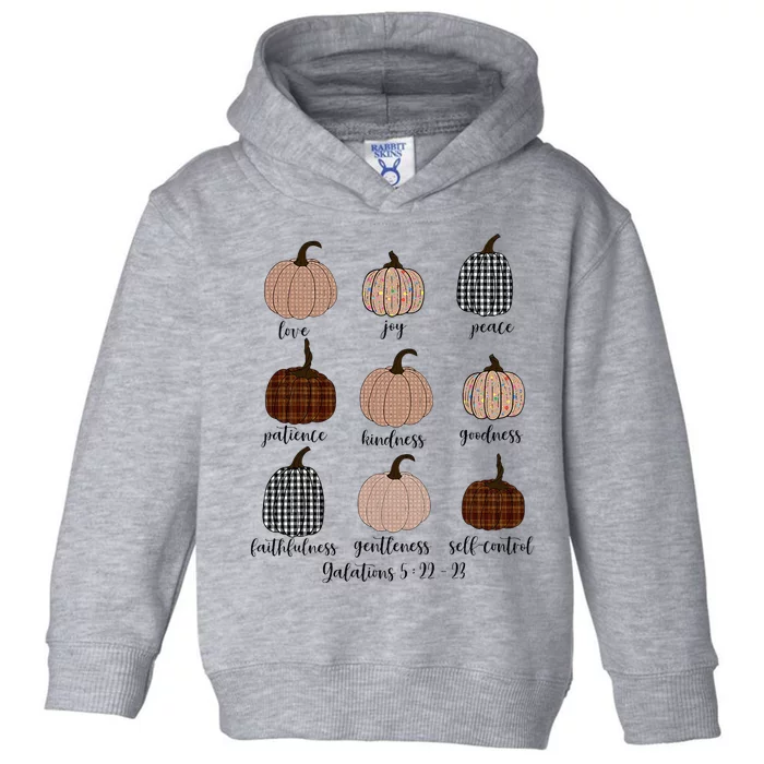 Pumpkins Christian Bible Verse Halloween Autumn Thanksgiving Toddler Hoodie