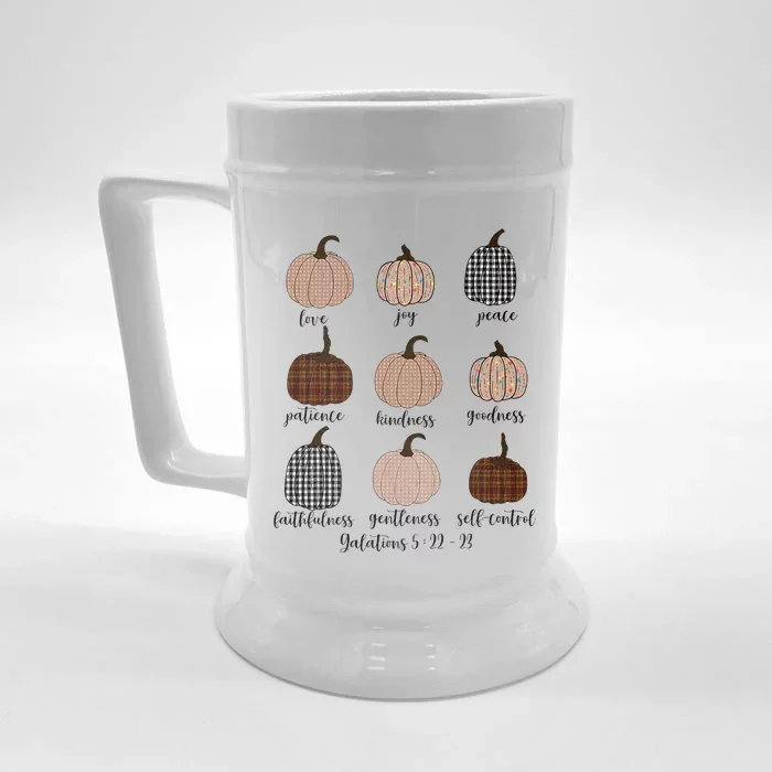 Pumpkins Christian Bible Verse Halloween Autumn Thanksgiving Front & Back Beer Stein