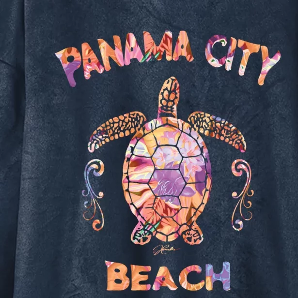 Panama City Beach Florida Sea Turtle Gift Hooded Wearable Blanket