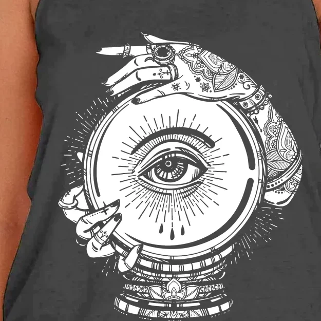 Psychic Crystal Ball Women's Knotted Racerback Tank