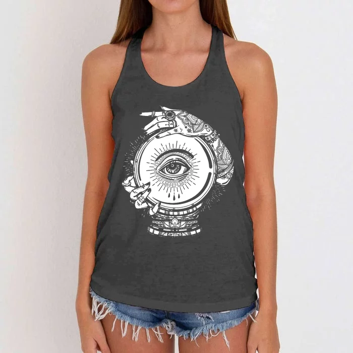 Psychic Crystal Ball Women's Knotted Racerback Tank