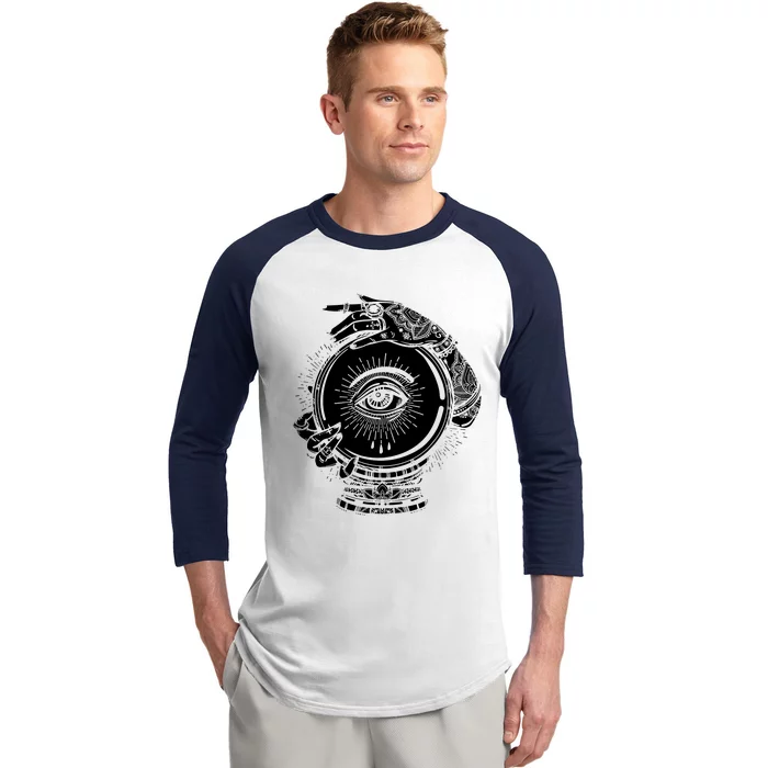 Psychic Crystal Ball Baseball Sleeve Shirt