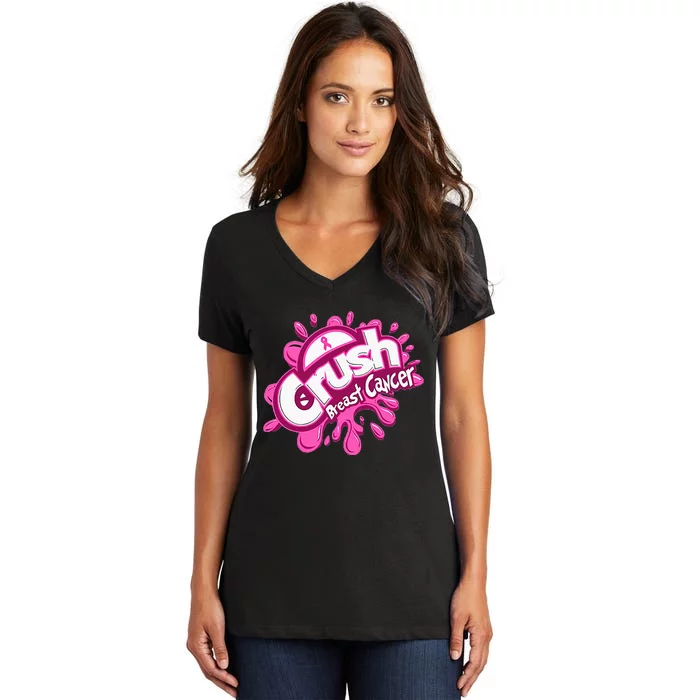 P.I.N.K. Crush Breast Cancer Awareness Women's V-Neck T-Shirt