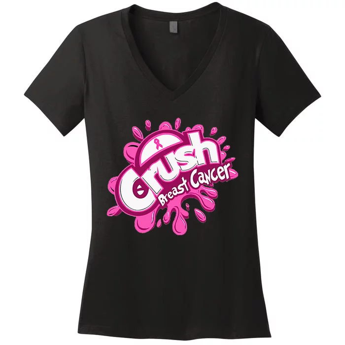 P.I.N.K. Crush Breast Cancer Awareness Women's V-Neck T-Shirt