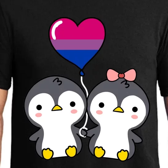 Penguin Couple Bisexual Pride Gift Pajama Set