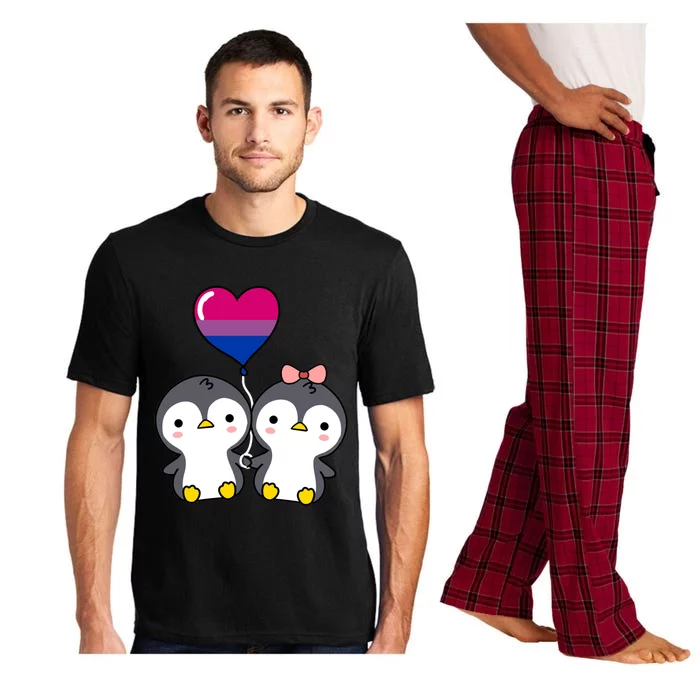 Penguin Couple Bisexual Pride Gift Pajama Set