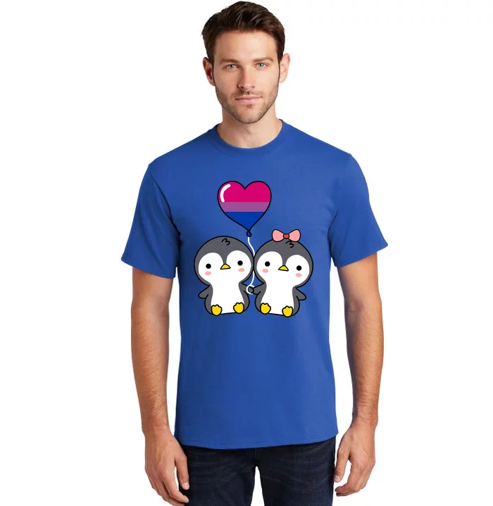 Penguin Couple Bisexual Pride Gift Tall T-Shirt