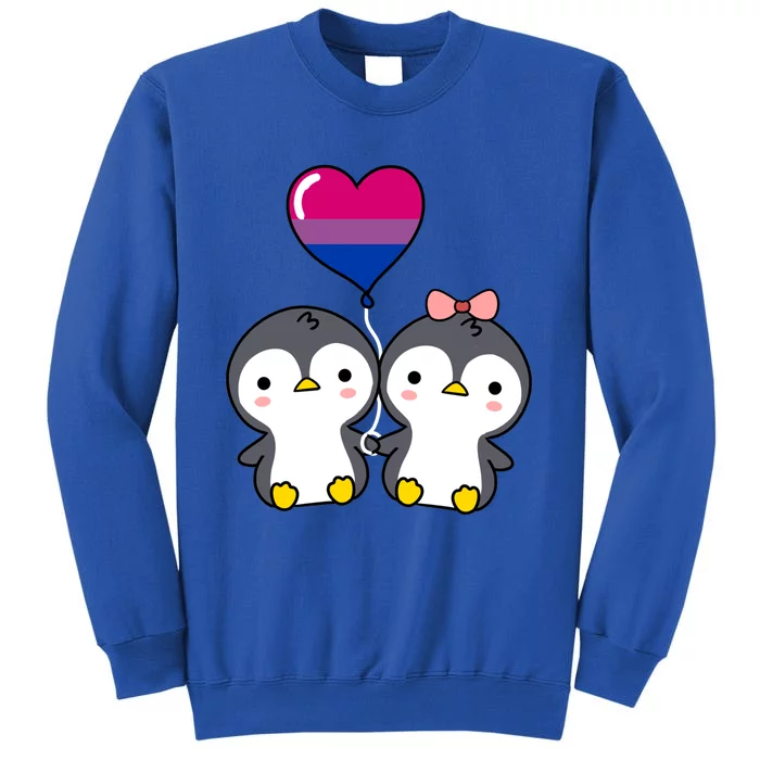 Penguin Couple Bisexual Pride Gift Tall Sweatshirt