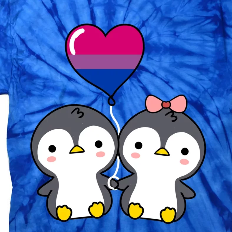 Penguin Couple Bisexual Pride Gift Tie-Dye T-Shirt