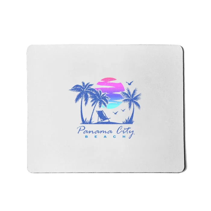 Panama City Beach Florida Vacation Trip Retro Vintage Sunset Mousepad