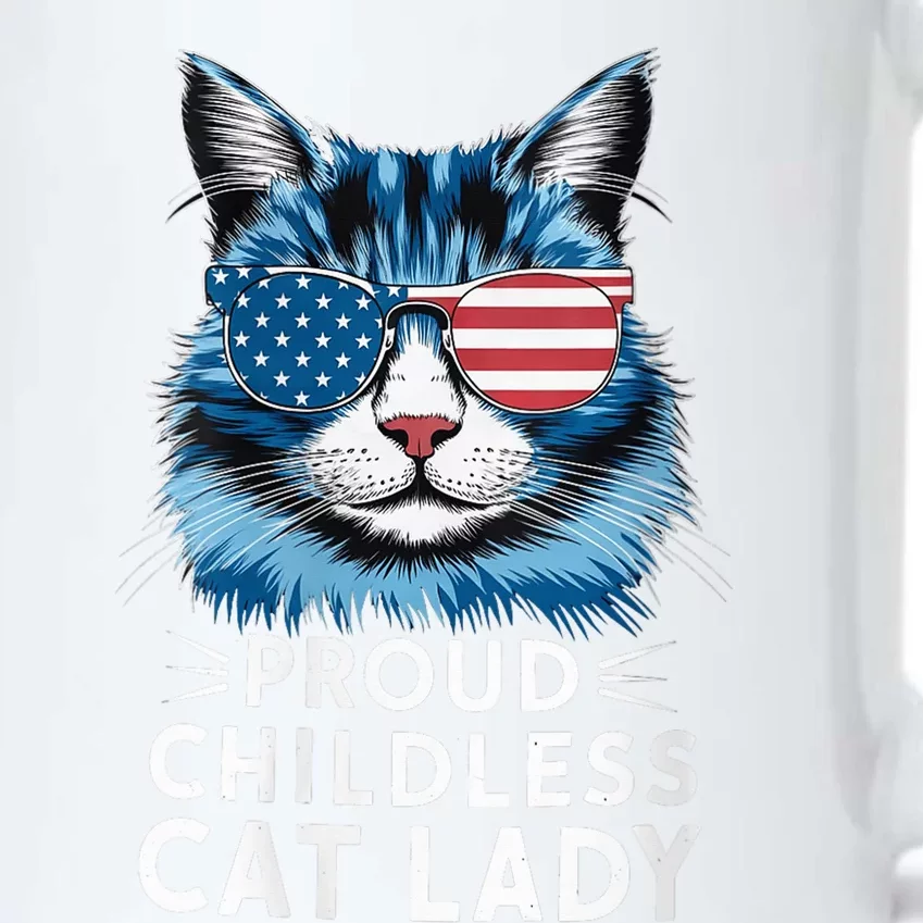 Proud Childless Cat Lady Usa Flag President 2024 Election Kamalaharris Black Color Changing Mug