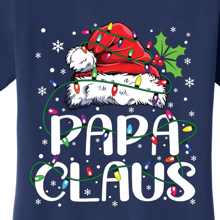 Papa Claus Christmas Lights Pajama Family Matching Women's T-Shirt