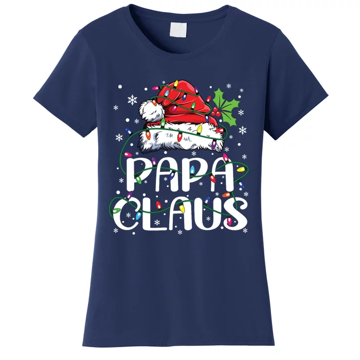 Papa Claus Christmas Lights Pajama Family Matching Women's T-Shirt