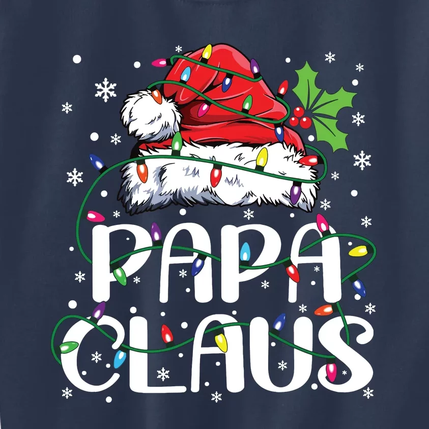 Papa Claus Christmas Lights Pajama Family Matching Kids Sweatshirt