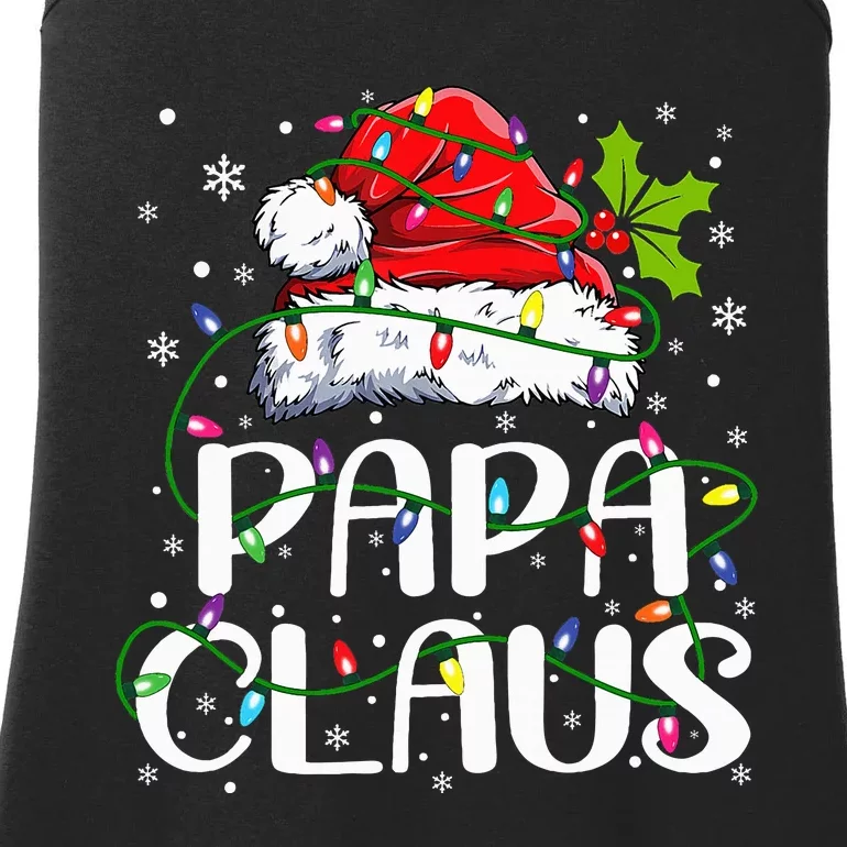 Papa Claus Christmas Lights Pajama Family Matching Ladies Essential Tank