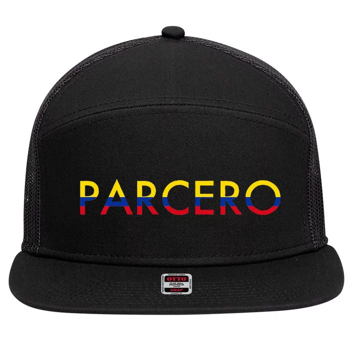 Parcero Colombia Colombian Slang 7 Panel Mesh Trucker Snapback Hat