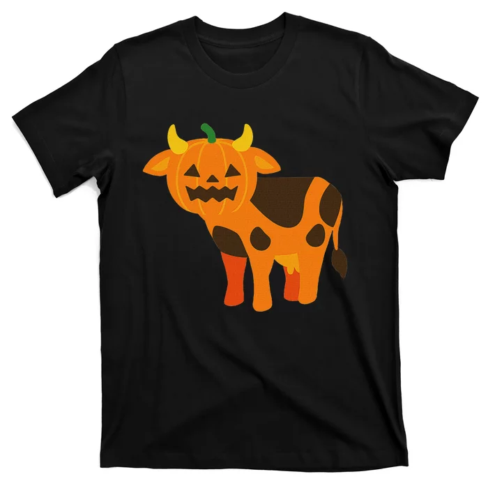 Pumpkin Cow Cute Farm Animal Design T-Shirt