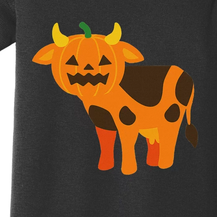 Pumpkin Cow Cute Farm Animal Design Baby Bodysuit