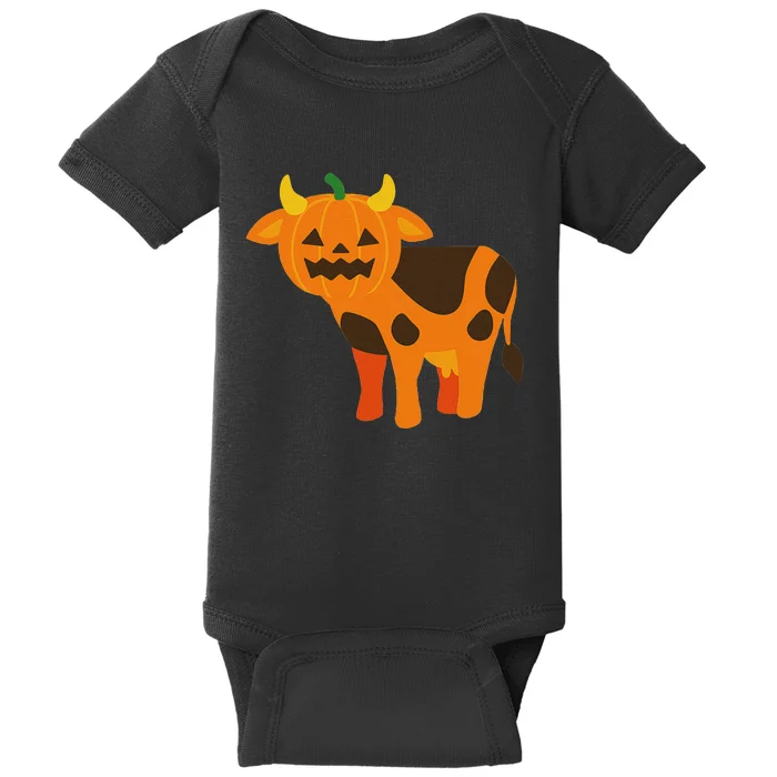 Pumpkin Cow Cute Farm Animal Design Baby Bodysuit