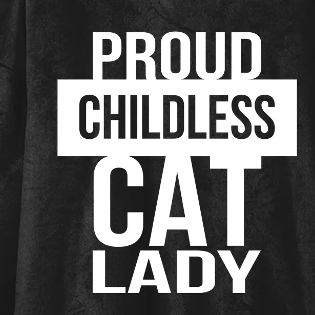 Proud Childless Cat Lady Hooded Wearable Blanket