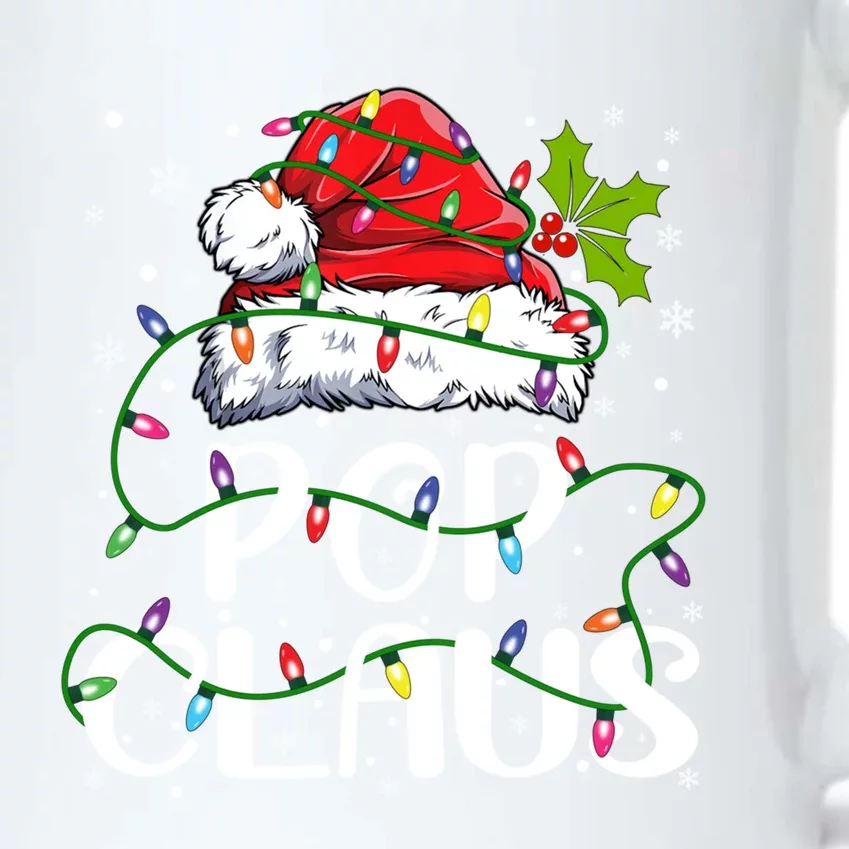 Pop Claus Christmas Santa Hat Matching Family Xmas Lights Gift Black Color Changing Mug