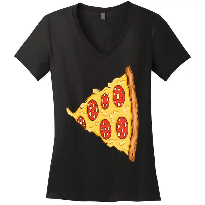 Pizza Costume Cute Pizza Slice Couple Matching Pizza Lovers Women's V-Neck T-Shirt