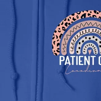 Patient Care Coordinator Leopard Rainbow Appreciation Gift Full Zip Hoodie