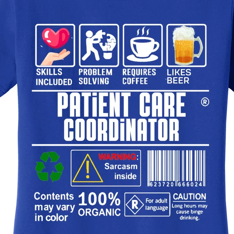 Patient Care Coordinator Complex Characters Coffee And Beer Great Gift Women's T-Shirt