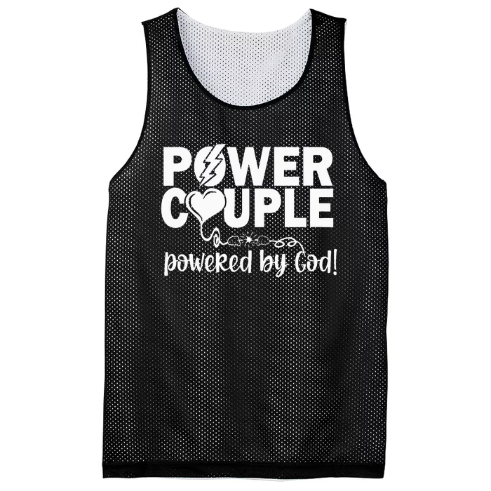 Power Couple Christian Couples Matching Mesh Reversible Basketball Jersey Tank