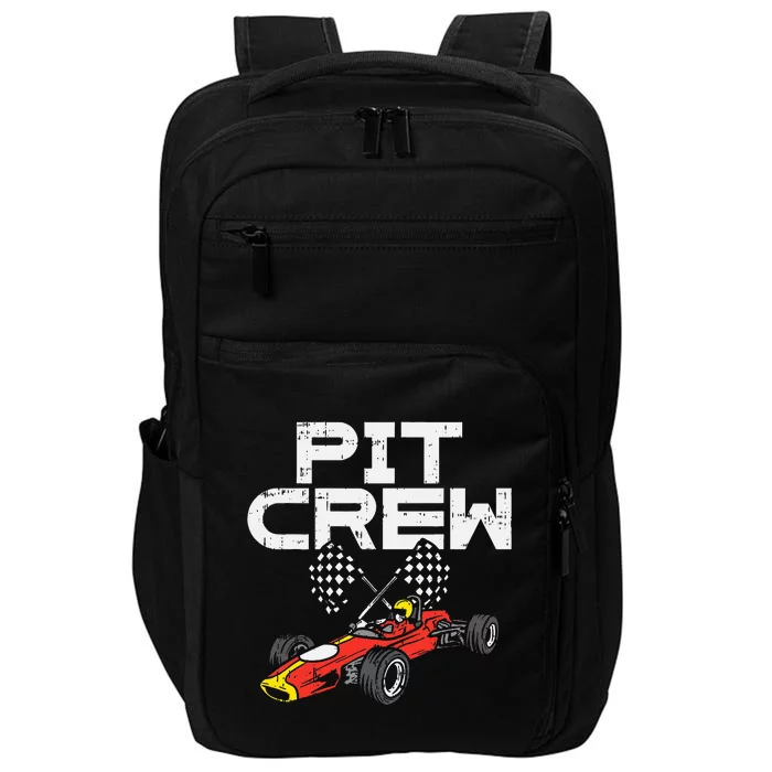 Pit Crew Checkered Flag Race Car Driver Racing Racer Gift Impact Tech Backpack