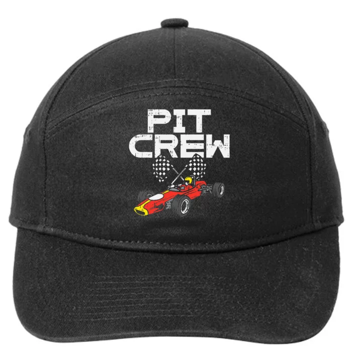 Pit Crew Checkered Flag Race Car Driver Racing Racer Gift 7-Panel Snapback Hat