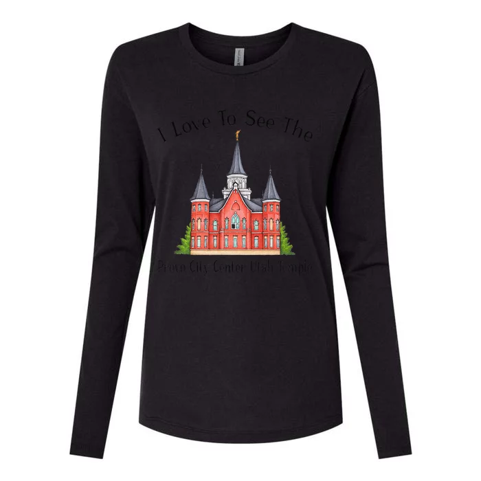 Provo City Center Utah Temple I Love To See My Temple Color Womens Cotton Relaxed Long Sleeve T-Shirt