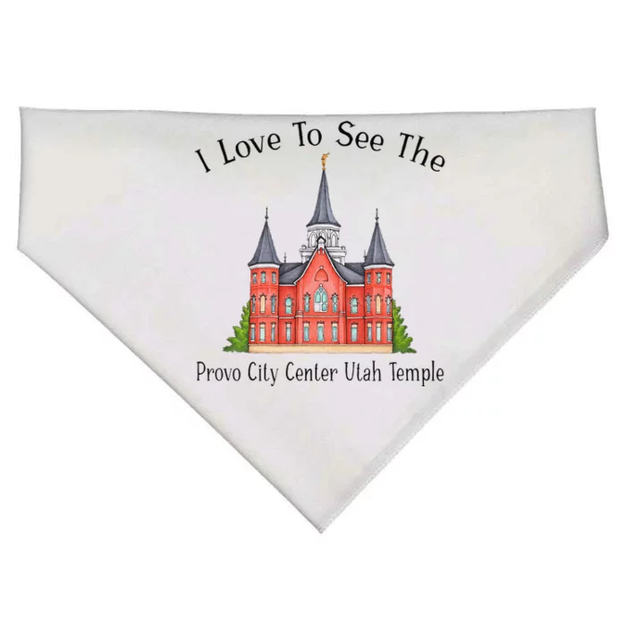 Provo City Center Utah Temple I Love To See My Temple Color USA-Made Doggie Bandana