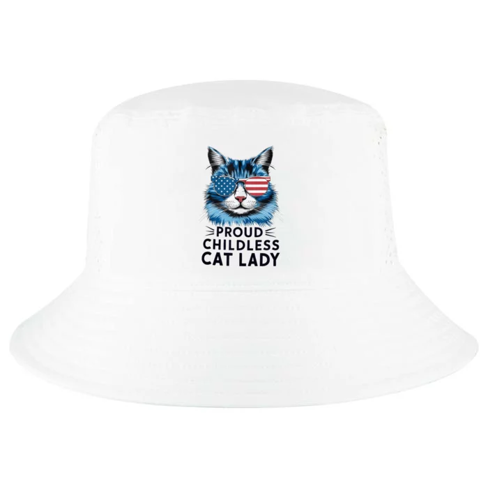 Proud Childless Cat Lady Usa Flag Democrat Liberal Kamala Harris 2024 President Cool Comfort Performance Bucket Hat