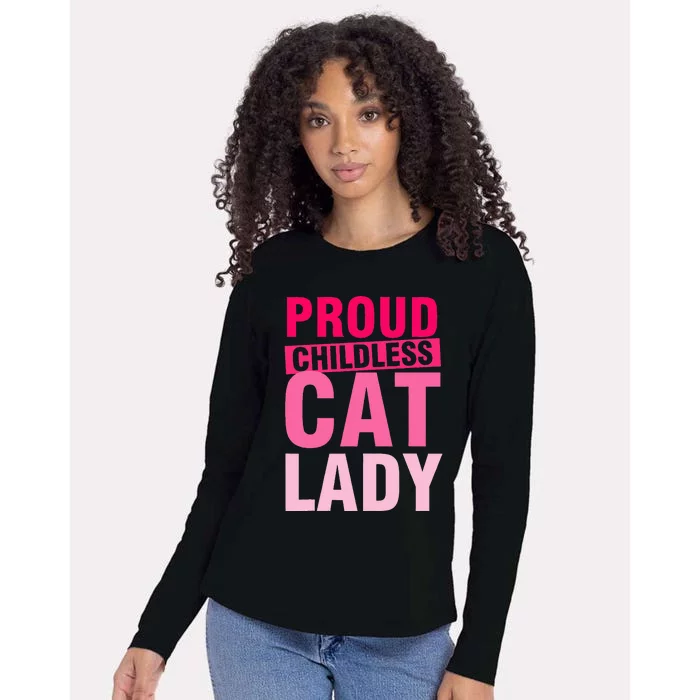 Proud Childless Cat Lady Vintage Design Womens Cotton Relaxed Long Sleeve T-Shirt