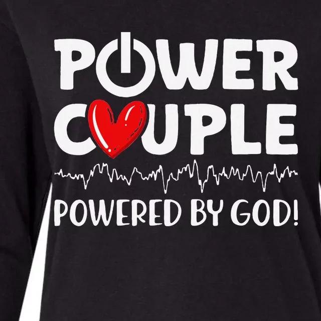 Power Couple Christian Couples Matching Valentines Day Womens Cotton Relaxed Long Sleeve T-Shirt