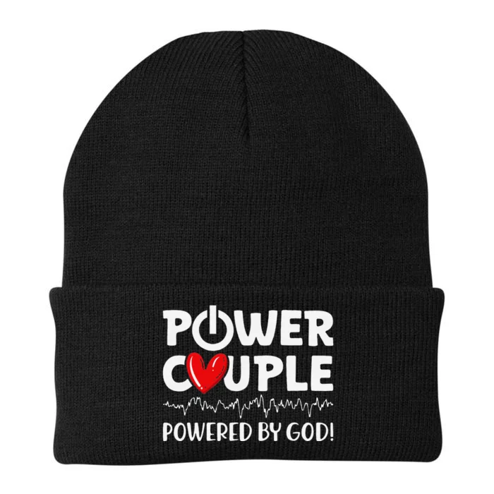 Power Couple Christian Couples Matching Valentines Day Knit Cap Winter Beanie