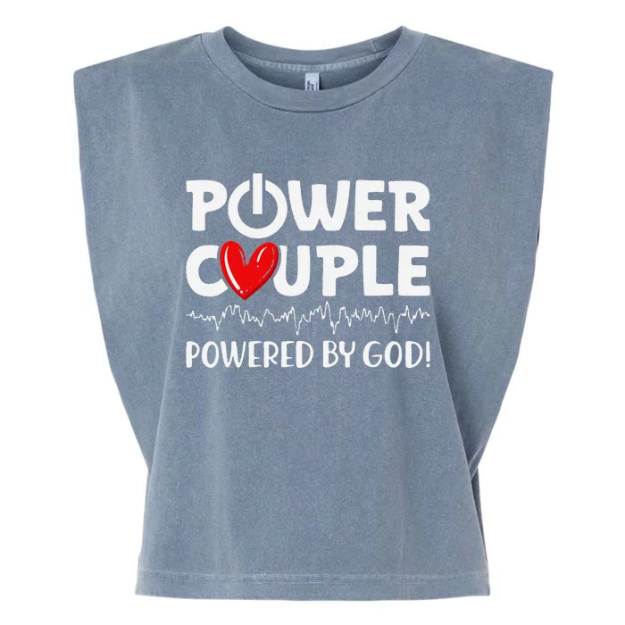 Power Couple Christian Couples Matching Valentines Day Garment-Dyed Women's Muscle Tee