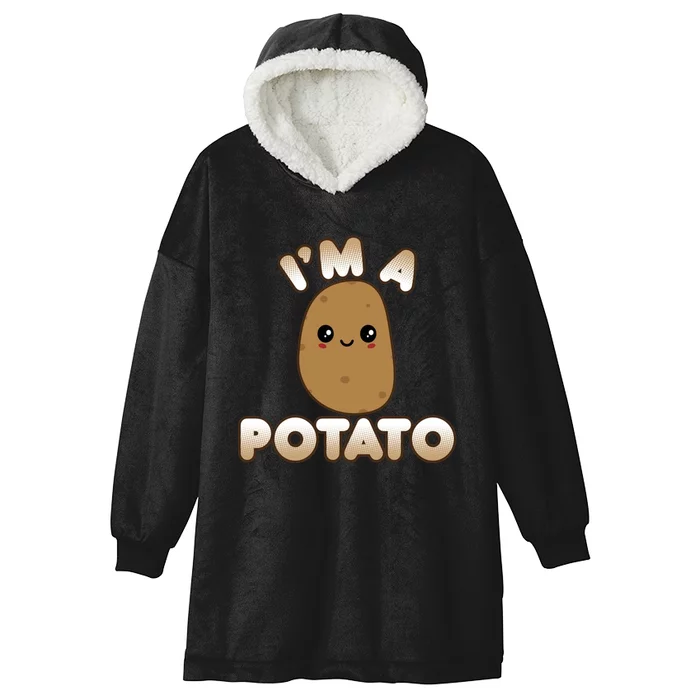 Potato Costume Cute Kawaii Style Smiling IM A Potato Hooded Wearable Blanket