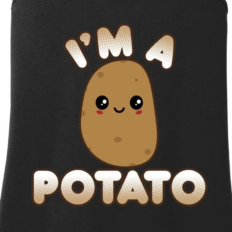 Potato Costume Cute Kawaii Style Smiling IM A Potato Ladies Essential Tank