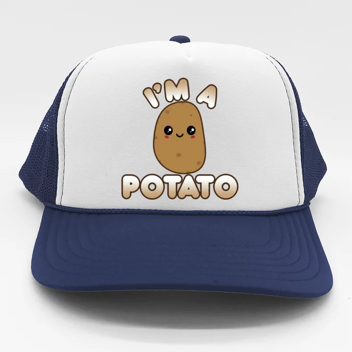 Potato Costume Cute Kawaii Style Smiling IM A Potato Trucker Hat