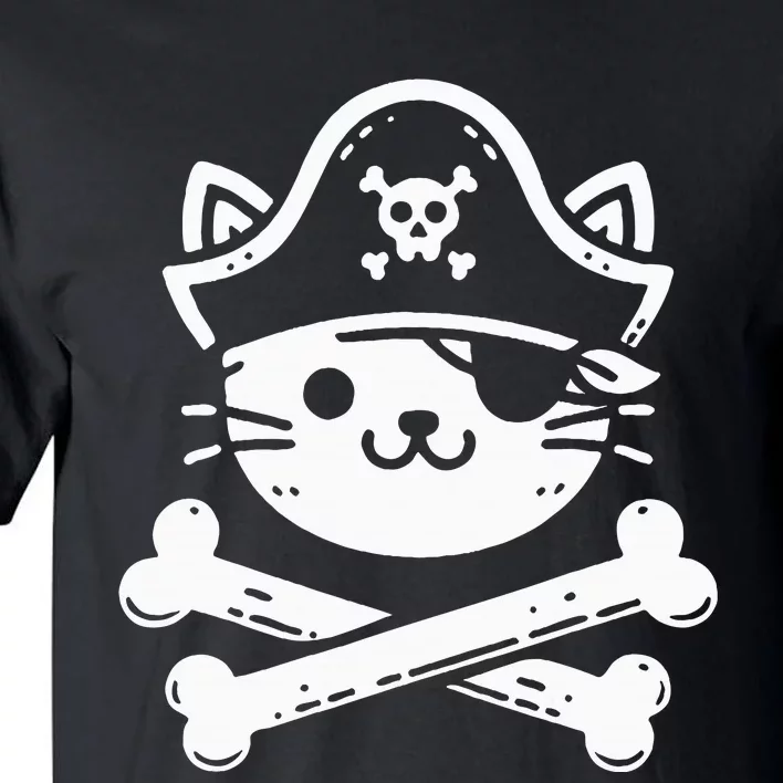 Pirate Cat Crossbones Cat Lover Cats Kitten Owner Tall T-Shirt