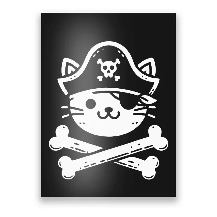 Pirate Cat Crossbones Cat Lover Cats Kitten Owner Poster