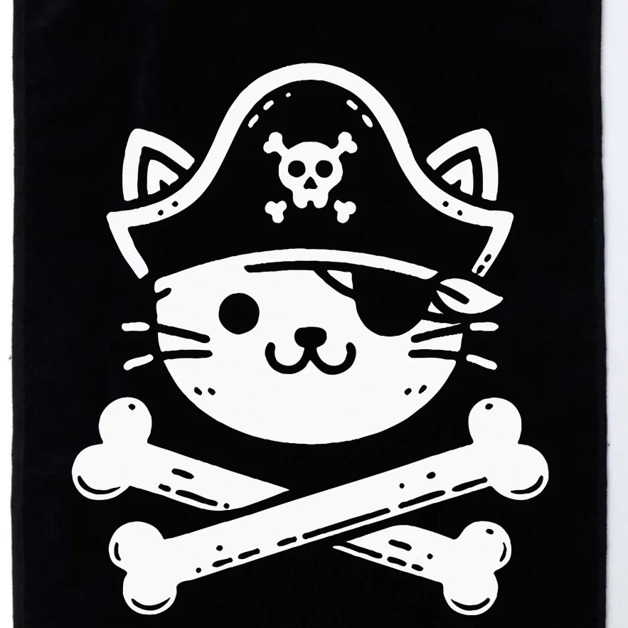 Pirate Cat Crossbones Cat Lover Cats Kitten Owner Platinum Collection Golf Towel