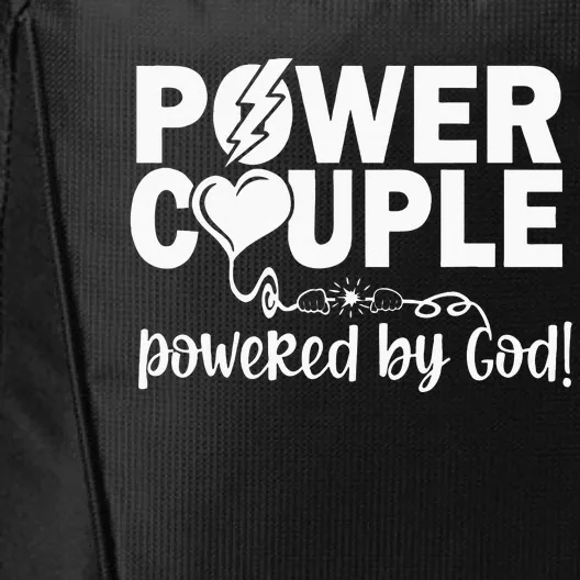 Power Couple Christian Couples Matching Valentines Day City Backpack