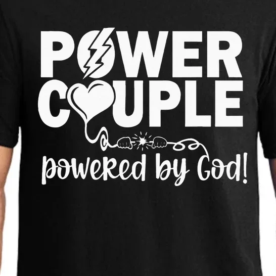 Power Couple Christian Couples Matching Valentines Day Pajama Set