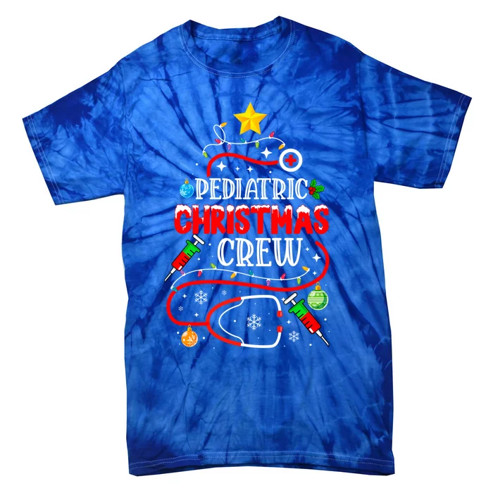 Pediatric Christmas Crew Nurse Stethoscope Christmas Tree Great Gift Tie-Dye T-Shirt