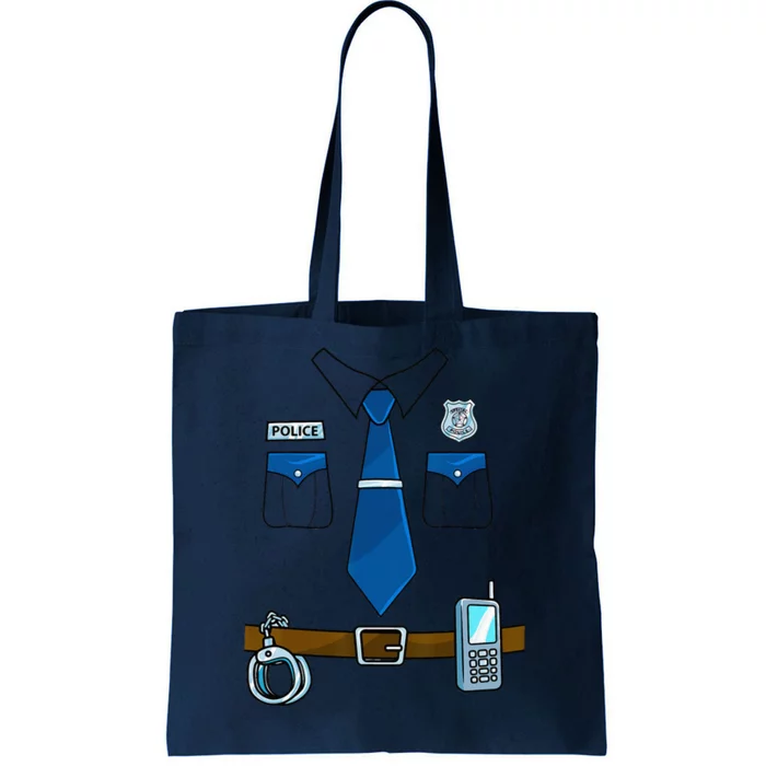 Police Costume Cop Uniform Officer Halloween Tote Bag