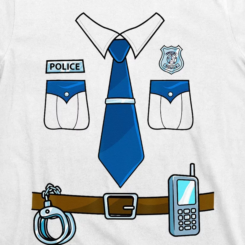 Police Costume Cop Uniform Officer Halloween T-Shirt