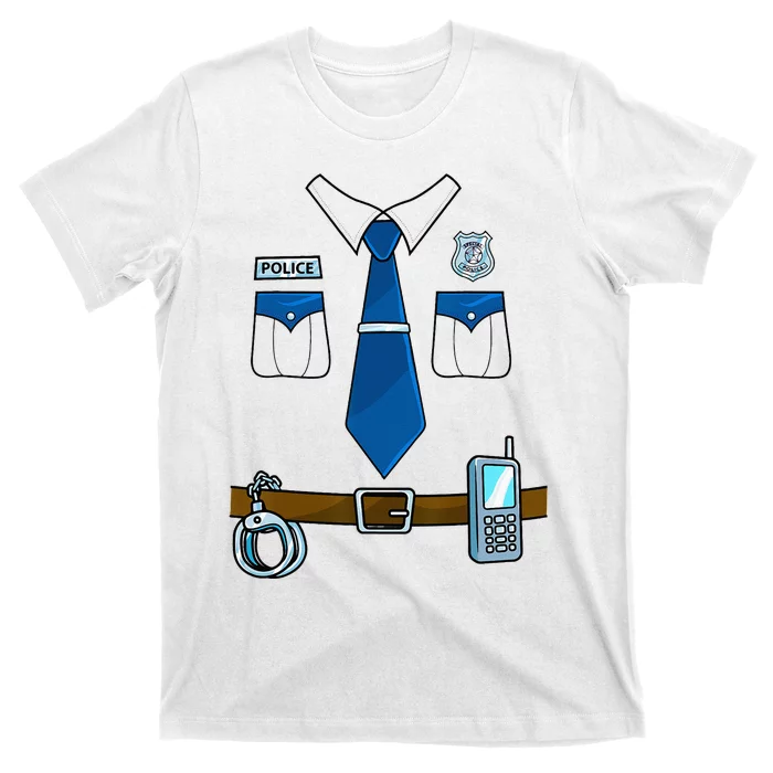 Police Costume Cop Uniform Officer Halloween T-Shirt